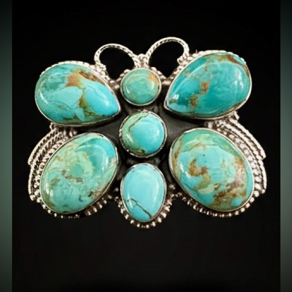 Jewelry - Genuine‎ Turquoise and Sterling Silver Butterfly Ring